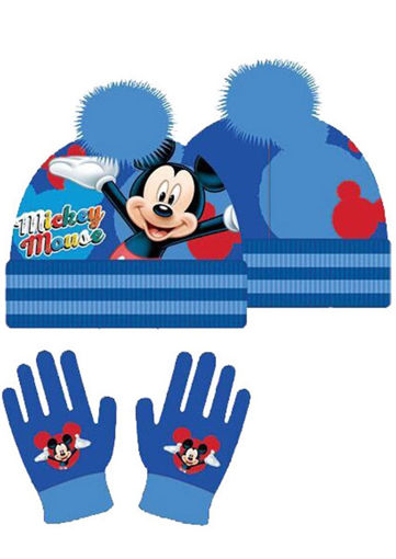 Picture of MICKEY MOUSE HAT AND GLOVES SET BLUE